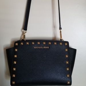Michael Kors Selma medium studded crossbody purse.